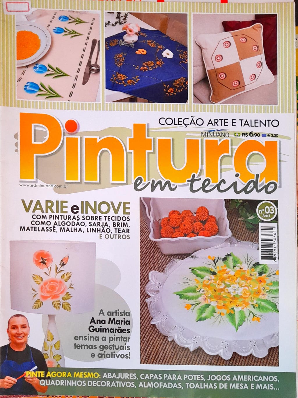 COLEÇÃO TOQUE DE ARTE - PINTURA EM TECIDO ED.9 (REVISTA) - revistaria nova  cultura