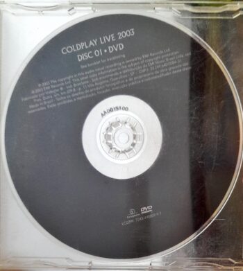 DVD Original Coldplay Live 2003 Disc 01 DVD