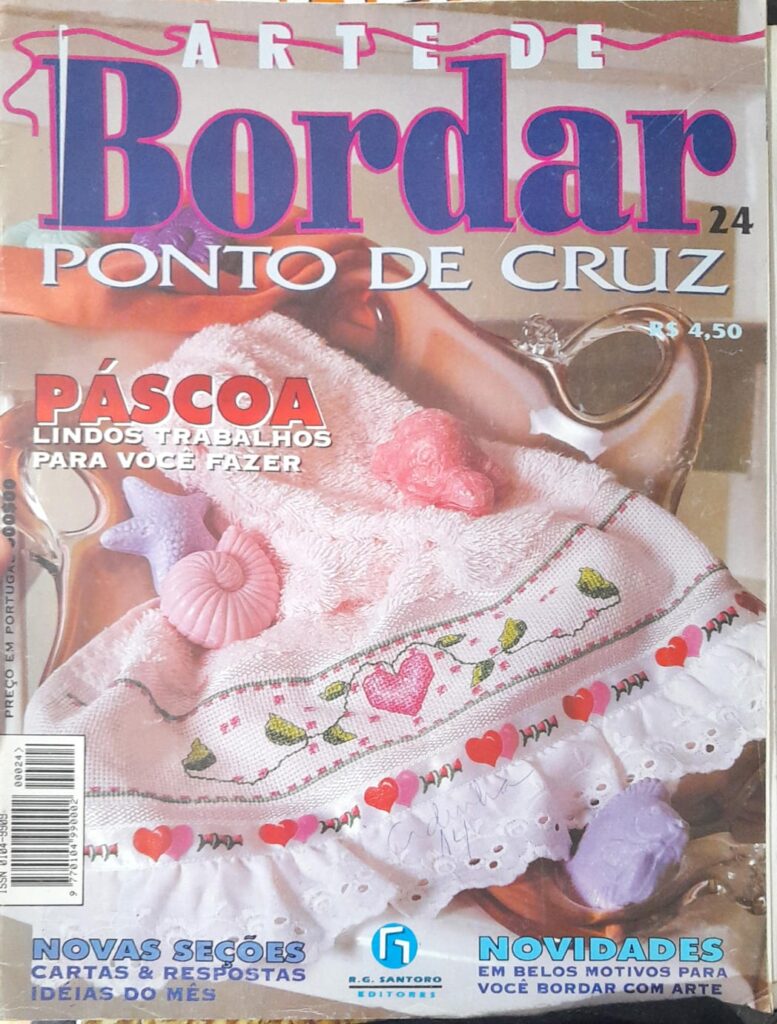 Revista Artesanato Arte De Bordar Ponto Cruz Nº 24 Páscoa Higino Cultural 5926