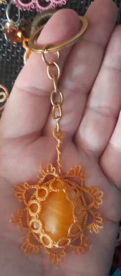 Chaveiro Lembrancinha Renda Frivolite F Com Pedra