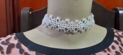 Gargantilha ( Shoker ) Renda Frivolite Cor Branca Modelo Ab