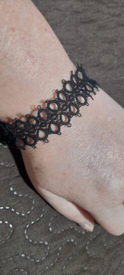 Pulseira Renda Frivolite Cor Preta Modelo Ab