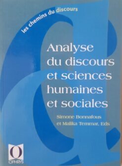Analyse Du Discours Et Sciences Humaines Et Sociales - Simone Bonnafous