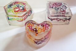 Mini Porta Jóia de Resina Com Renda Frivolite Modelo AB2
