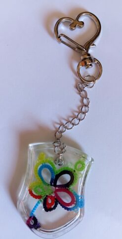 Chaveiro de Resina Com Detalhe Em Renda Frivolite Modelo AB14