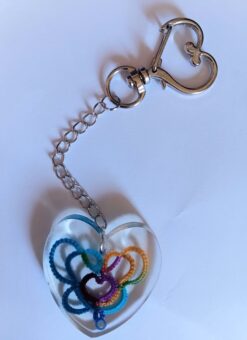 Chaveiro de Resina Com Detalhe Em Renda Frivolite Modelo AB15
