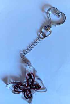 Chaveiro de Resina Com Detalhe Em Renda Frivolite Modelo AB8
