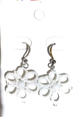 Brinco Frivolite Md. CF195 Base Banhado À Ouro 18k Branco